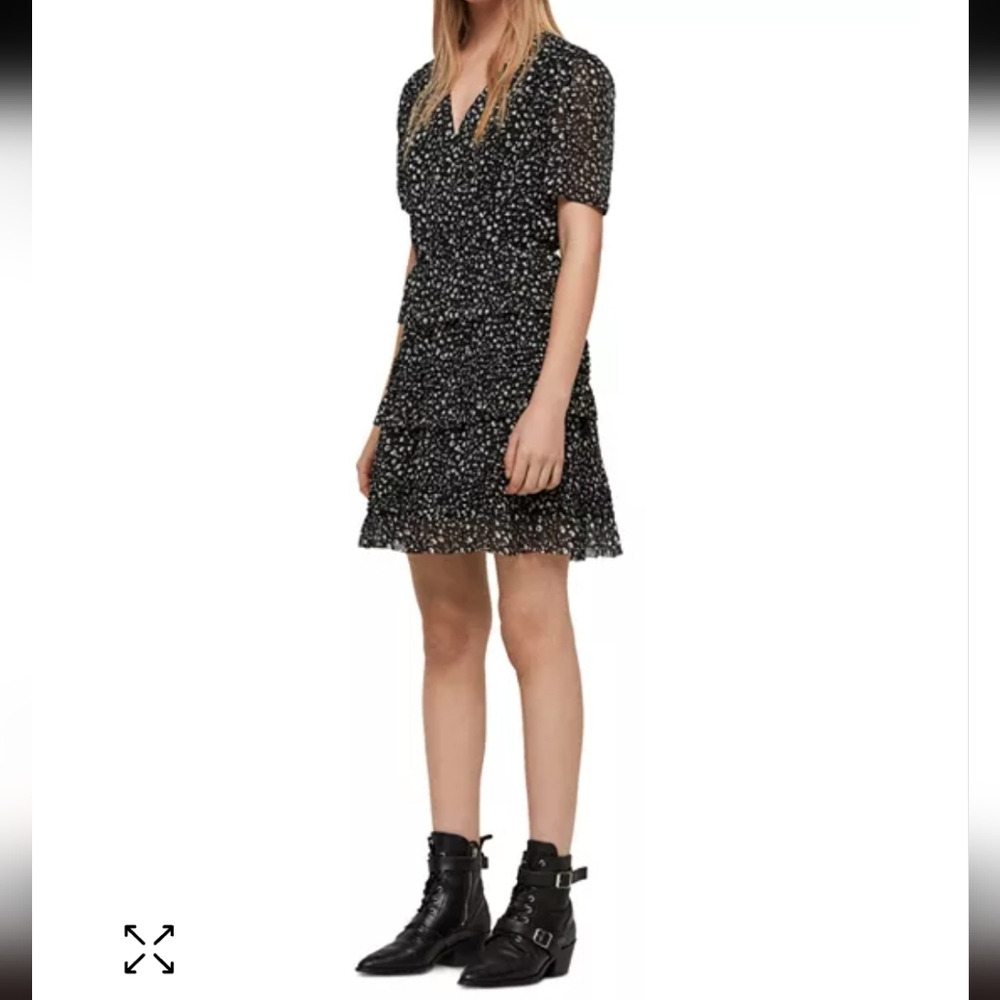 ALLSAINTS Ruffled Floral Dress